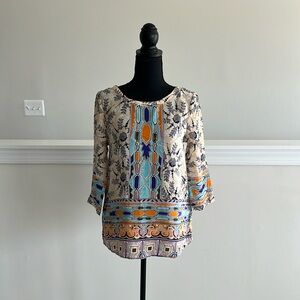 Anthropologie (Maeve) silk printed blouse